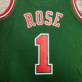 2008/09 Bulls ROSE #1 Retro Green NBA Jerseys热压