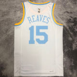 2023/24 Lakers REAVES #15 White Retro NBA Jerseys 热压