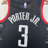 2023/24 Rockets PORTER JR. #3 Black NBA Jerseys