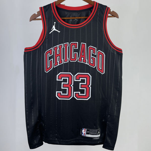 2023/24 Bulls PIPPEN #33 Black NBA Jerseys 热压