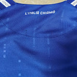 2024 Italy Home Blue Player Version Long Sleeve Jersey