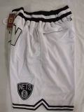 Nets White Four Bags NBA Pants