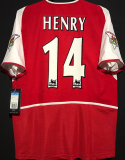 HENRY #14 ARS Home Retro Jersey 2002/04 (Have Patch 带 2001-2002 金双臂章 FA Premier League Font 英超字体 )