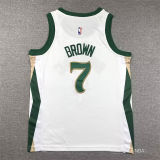 2023/24 Celtics BROWN #7 White Kids City Edition NBA Jerseys 刺绣