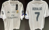 RONALDO # 7 RM Home Retro Jersey 2015/16 (Have All Patch) (10) 全套章 +2016胸前小字