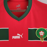 2022/23 Morocco Home Red Fans Soccer Jersey
