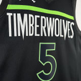 2024 Timberwolves EDWARDS #5 Black NBA Jerseys 热压