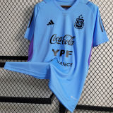 2023 Argentina Blue 3 Start Training Jersey 3星 背后有广告