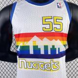 1991/92 Nuggets MUTOMBO #55 White Retro NBA Jerseys 热压