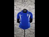 2002 Brazil Away Blue Retro Soccer Jersey