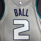Hornets BALL #2 Grey NBA Jerseys