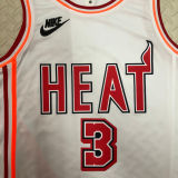 Miami Heat WADE #3 White Retro NBA Jerseys