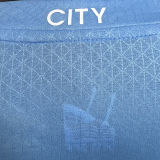 2023/24 Man City Home Blue Player Version Long Sleeve Jersey