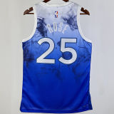2023/24 Timberwolves ROSE # 25 Blue City Edition NBA Jerseys 热压