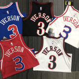 76ers IVERSON #3 Retro White NBA Jerseys