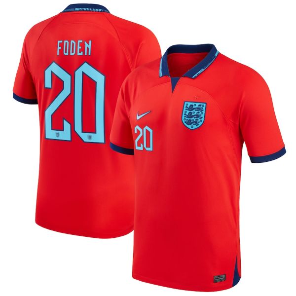 FODEN #20 England 1:1 Away Red Fans Jersey 2022/23