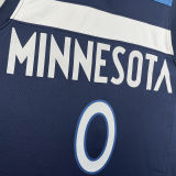 2023/24 Timberwolves RUSSELL #0 Sapphire Blue NBA Jerseys