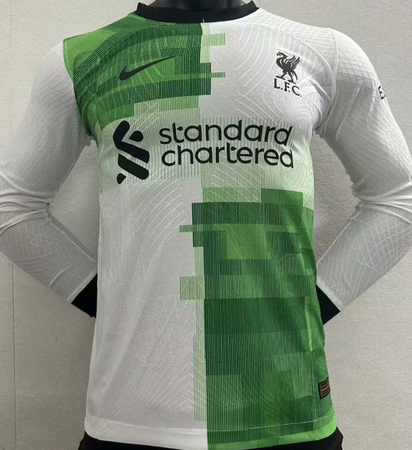 2023/24 LFC Away White Green Player Version Long Sleeve Jersey