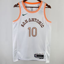 2023/24 Spurs SOCHAN #10 White City Edition NBA Jerseys