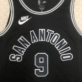 Spurs PARKER #9 Black Retro NBA Jerseys