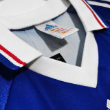 1998 France Home Long Sleeve Retro Soccer Jersey