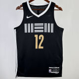 2023/24 Grizzlies Morant #12 Black City Edition NBA Jerseys Hot Pressed