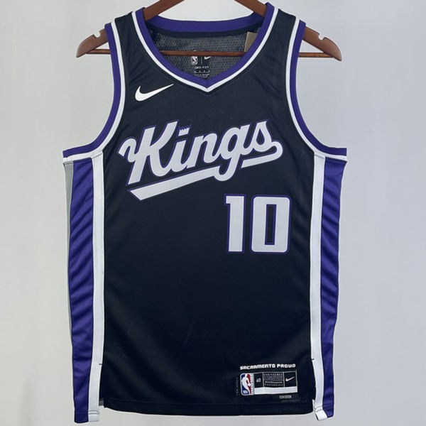 2023/24 Kings SABONIS #10 Black NBA Jerseys 热压