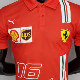 2022 Ferrari F1 Charles Leclerc #16 POLO Team T-Shirt 背后16