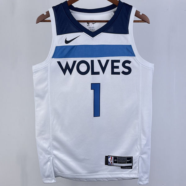 2023/24 Timberwolves ANDERSON #1 White NBA Jerseys