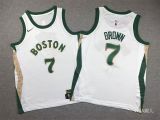 2023/24 Celtics BROWN #7 White Kids City Edition NBA Jerseys 刺绣