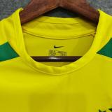2002 Brazil Home Yellow Retro Soccer Jersey