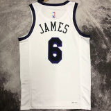 2023 Lakers JAMES #6 White City Edition NBA Jerseys