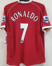 RONALDO #7 M Utd Home Retro Jersey 2006/07 (Have Patch 带双臂章 FA Premier League Font 英超字体 )