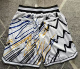 Warriors White Four Bags NBA Pants