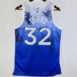 2023/24 Timberwolves TOWNS #32 Blue City Edition NBA Jerseys 热压