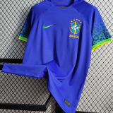 2022/23 Brazil Away 1:1 Quality Blue Fans Soccer Jersey