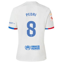 PEDRI #8 BA 1:1 Quality Away Fans Jersey 2023/24 (Have UNHCR ACNUR 有背号下广告)
