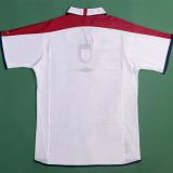 2004 England Home White Retro Soccer Jersey