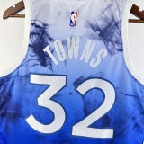 2023/24 Timberwolves TOWNS #32 Blue City Edition NBA Jerseys 热压