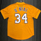 O'Neal # 34 Lakers Yellow Mitchell Ness Retro Jerseys
