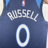 2023/24 Timberwolves RUSSELL #0 Sapphire Blue NBA Jerseys