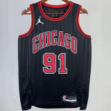 2023/24 Bulls RODMAN #91 Black NBA Jerseys 热压