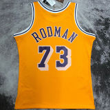 2023 Lakers RODMAN #73 Yellow Retro NBA Jerseys 热压