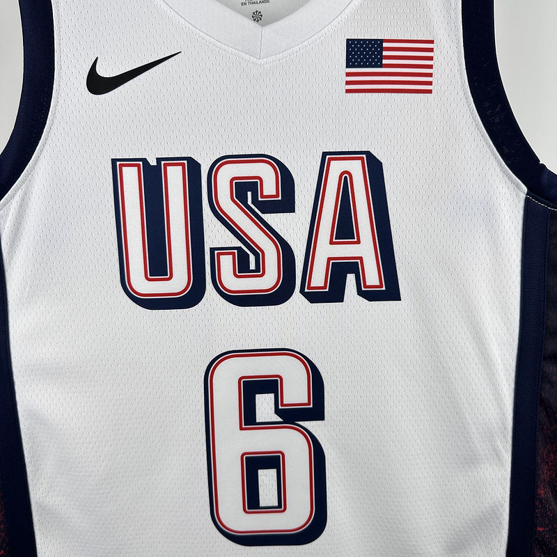 Team USA JAMES #6 White NBA 4