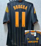 DROGBA #11 CFC Third Black Retro Soccer Jersey 2010/2011 (UCL Font 欧冠字体)