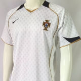 2004 Portugal Away White Retro Soccer Jersey
