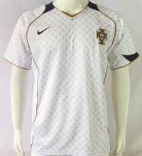 2004 Portugal Away White Retro Soccer Jersey