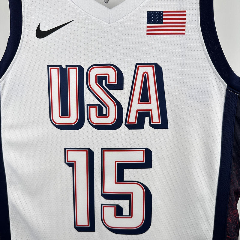 Team USA BOOKER #15 White NBA 4