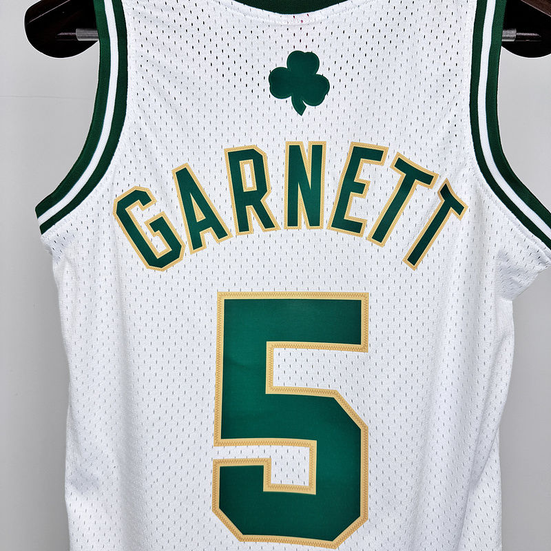 Celtics GARNETT #5 White Retro NBA 5