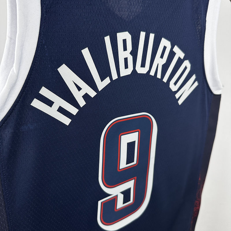 Team USA HALIBURTON #9 Blue NBA 6